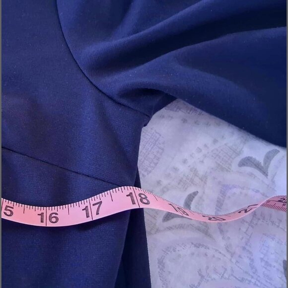 Talbots Navy Sheath Dress 3/4 Sleeve Tie Cuff Classic Workwear, Size S - Picture 5 of 6